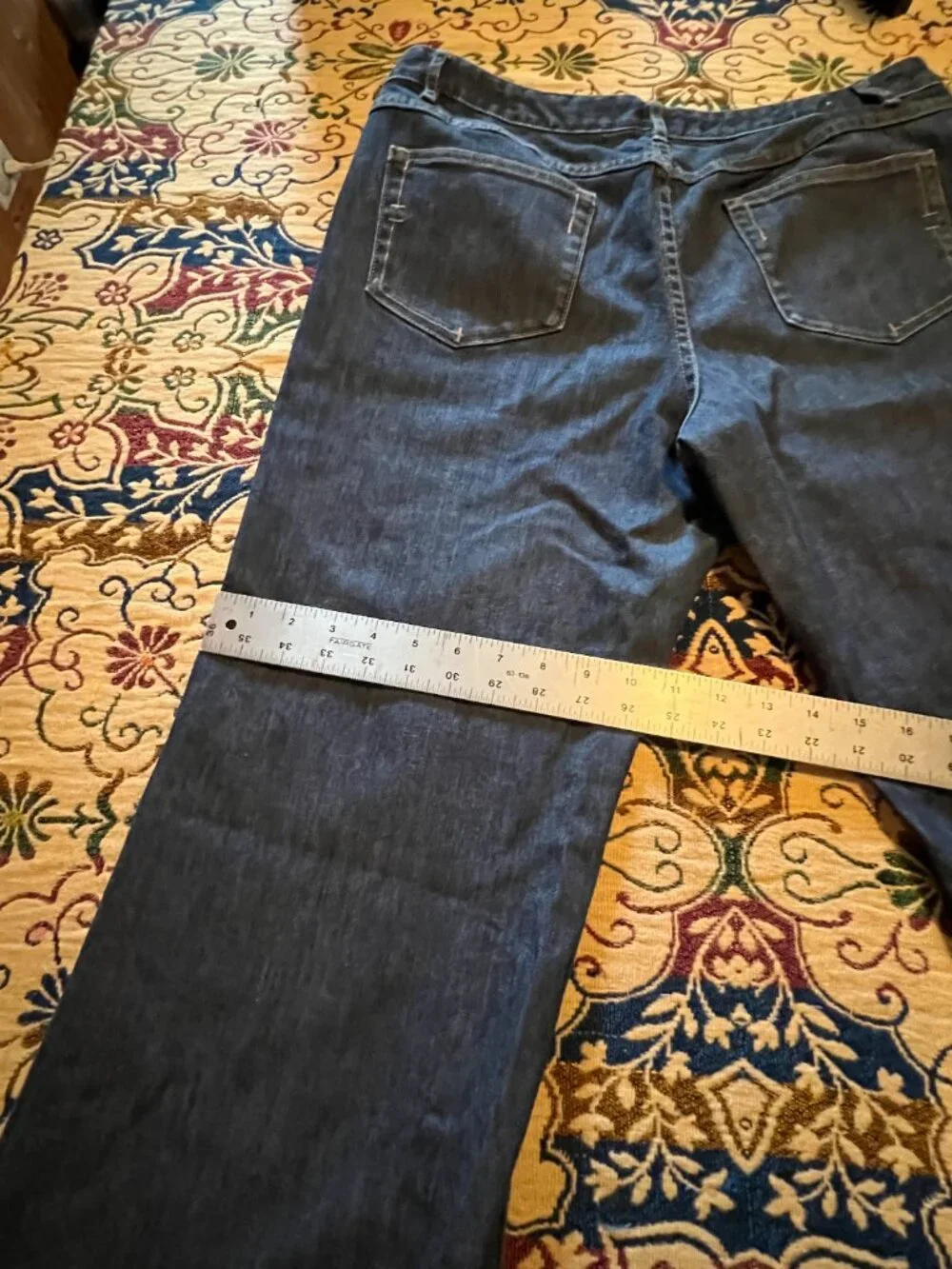 J.Jill Authentic Fit Below waist Wide Leg Jeans Sz 16 Reg Blue Stretch Denim - Picture 12 of 14